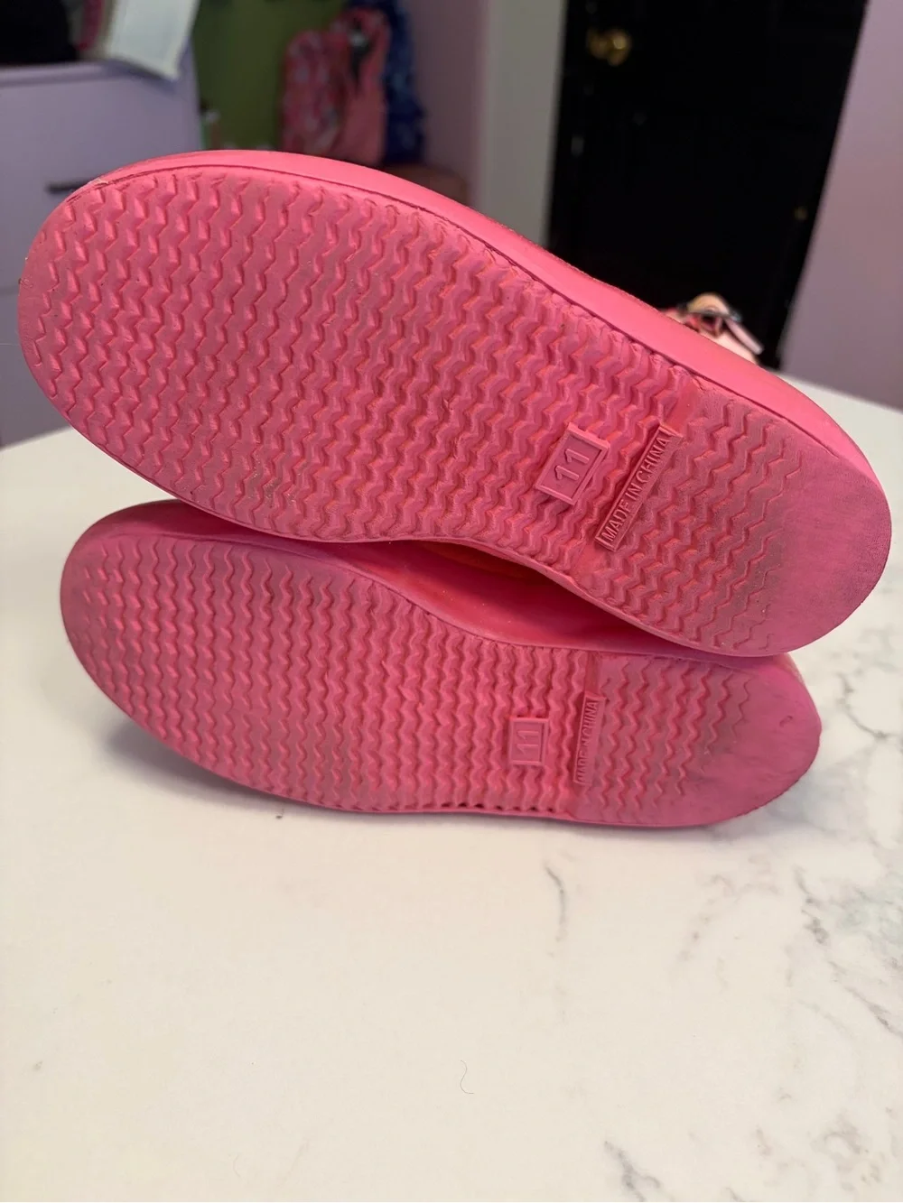 Hunter Glitter Coral and Pink Kids Rain Boots